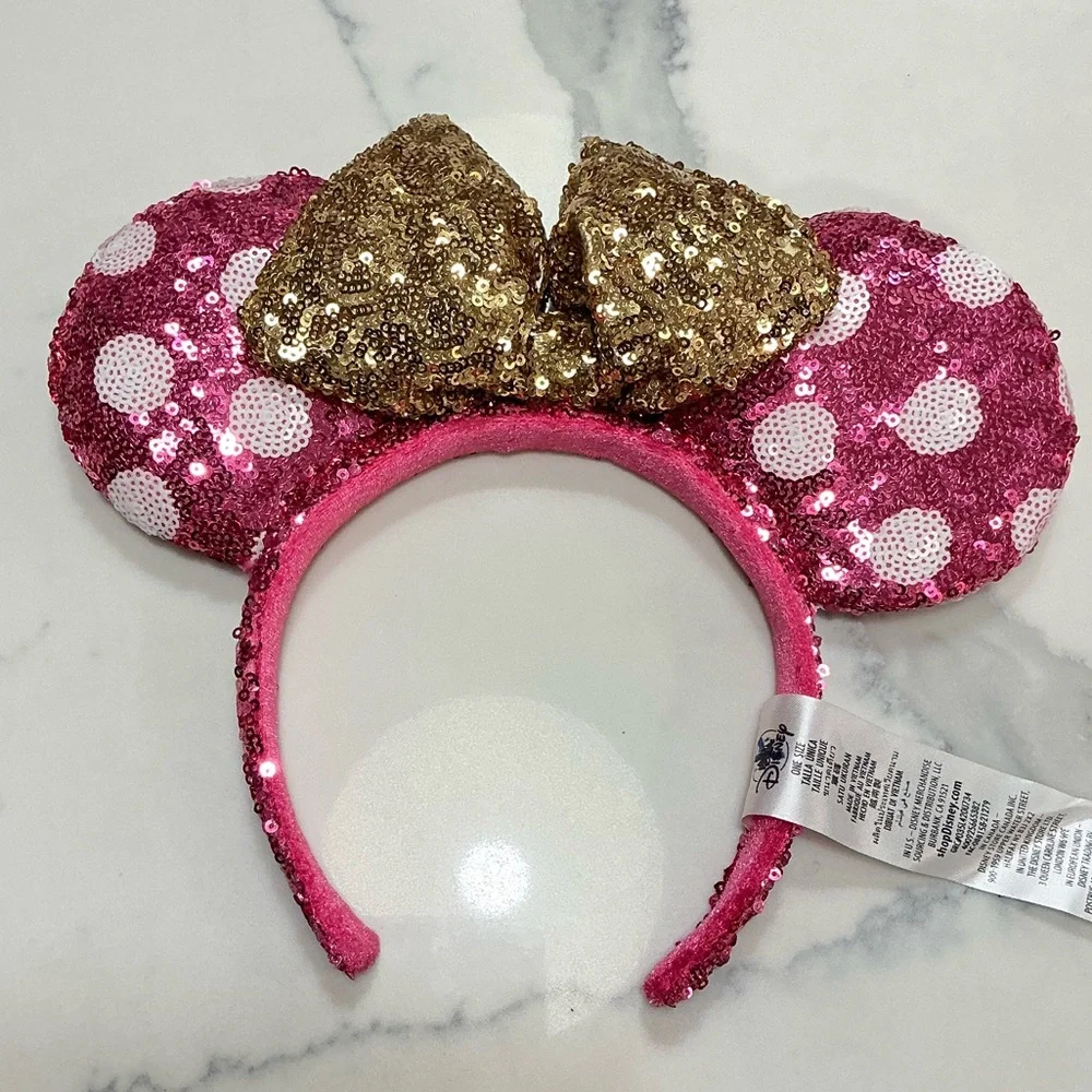 Disney Pink Sequin Mouse Ears Headband - Picture 1 of 3